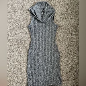 Windsor Black Gray Draped Cowl Mini Dress